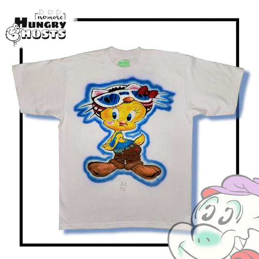 Tweety Bird Hello Kitty Airbrushed Heavy T-Shirt (BLING BLING)