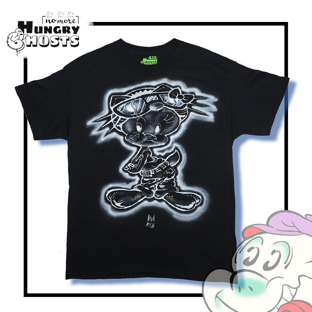 Ghost Tweety Bird Hello Kitty Airbrushed T-Shirt (BLING BLING)